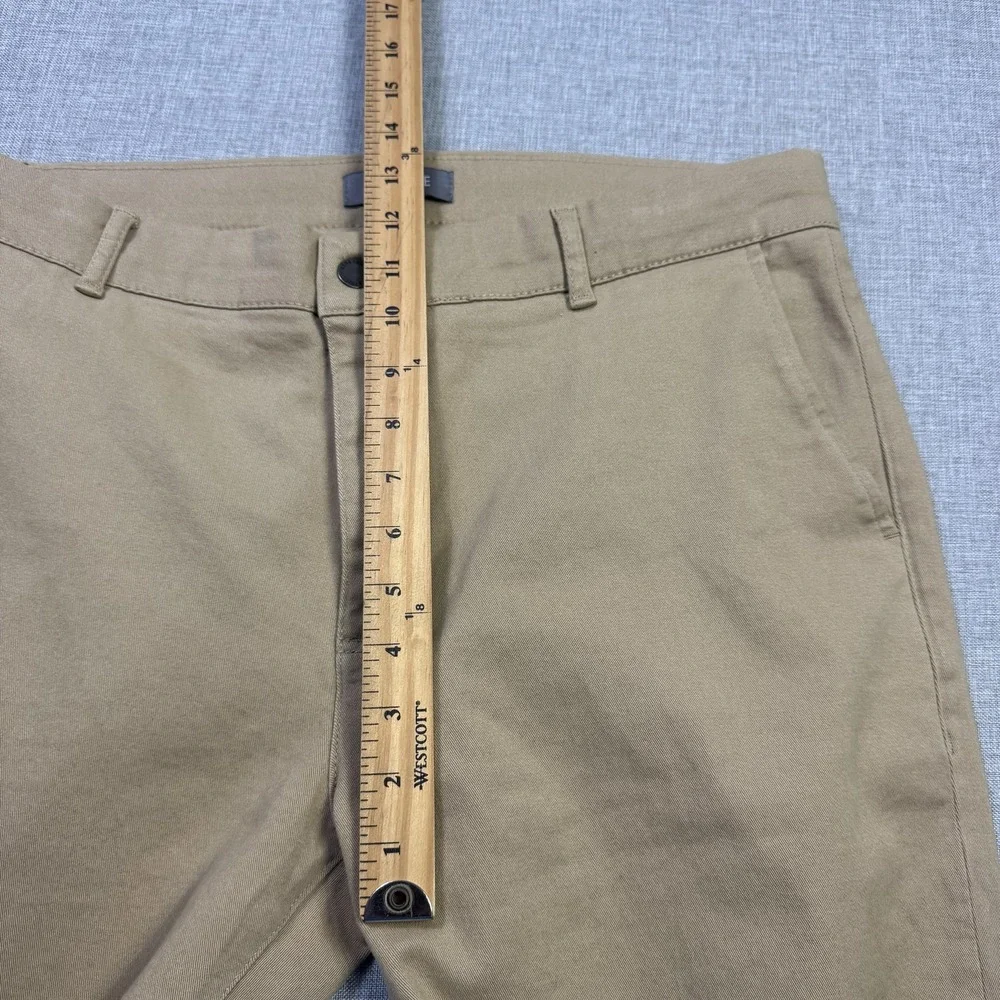 Ash & Erie Chino Pants Mens 35x28 Beige Cotton Spandex Stretch Flat Front